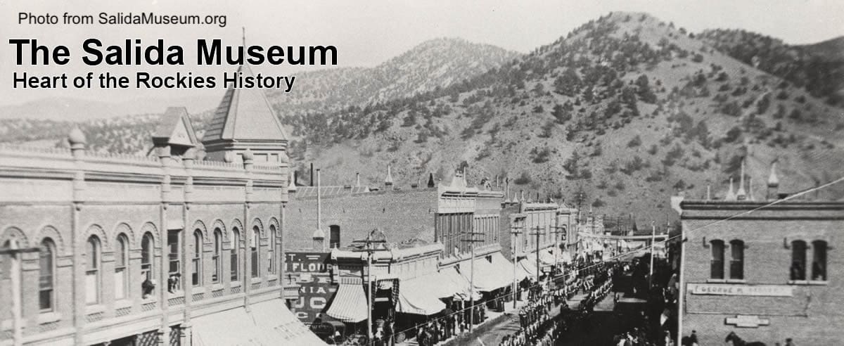 Salida history museum old black and white photo of S mountain Salida history museum old black and white photo of S mountain