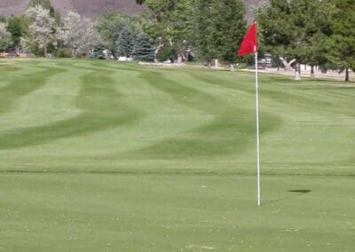 Hole 7 with Views of the Collegiate Peaks Mountain Range from the Salida Golf Course Colorado - Best views and most affordable golf in the High Colorado Rockies